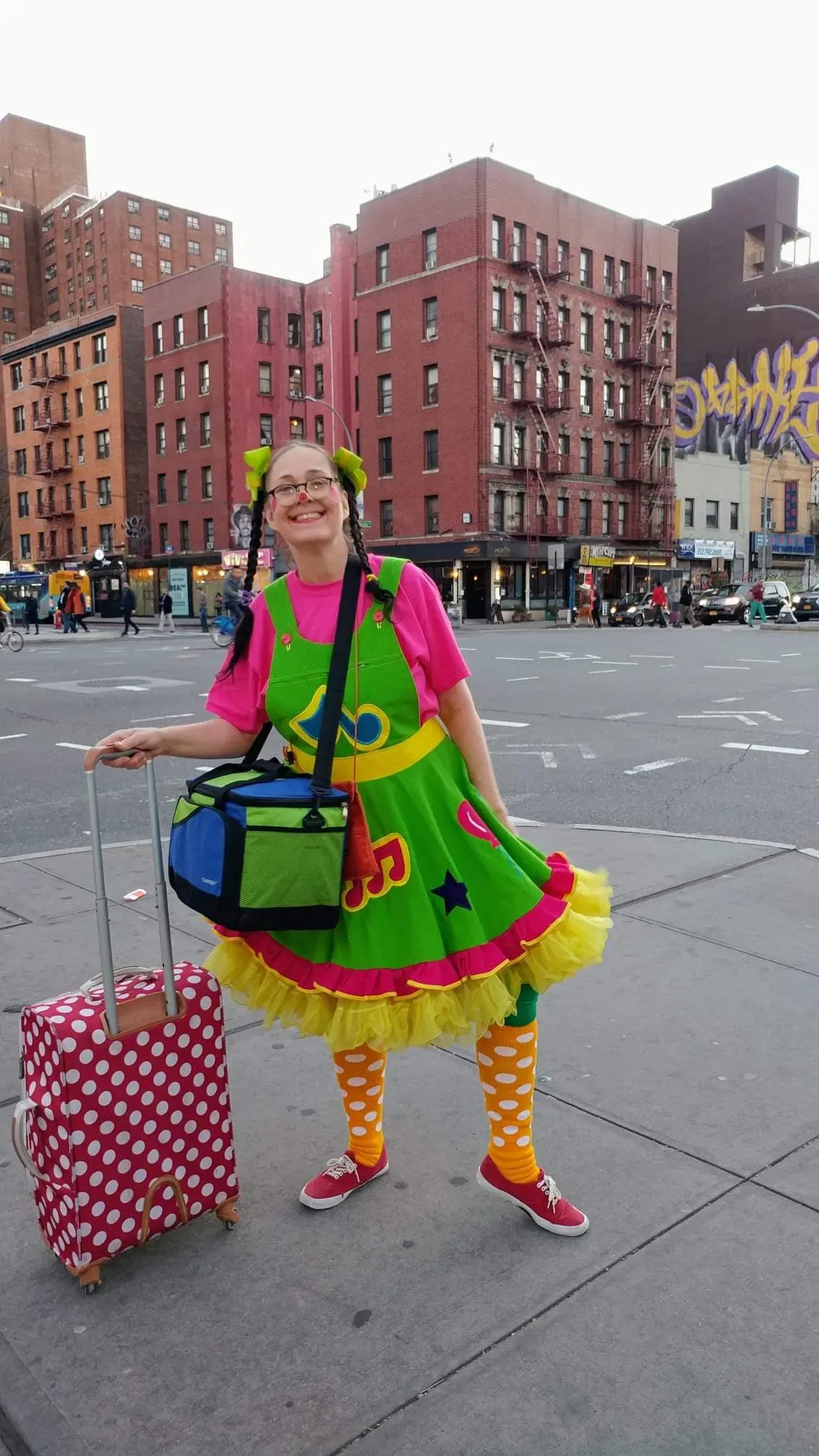 Lady with colorful outfit