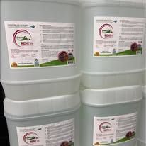 White chemical containers with product label, stacked.