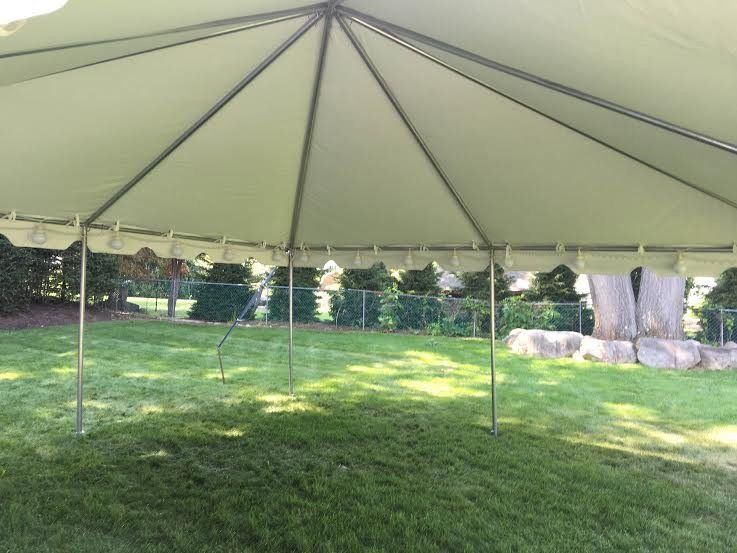 a tent in a grassy area