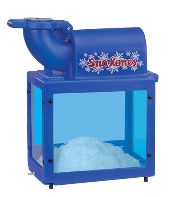 a blue machine with a clear container
