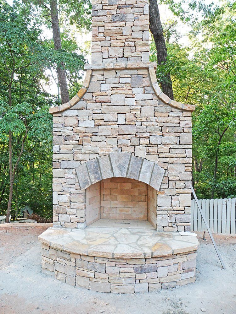 Outdoor fireplace installation