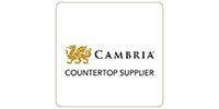 The cambria countertop supplier logo is on a white background.