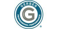 The gerber logo is a blue circle with a large g in the middle.