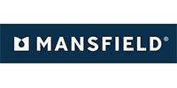The mansfield logo is on a blue background.