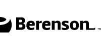 A black and white logo for berenson on a white background.