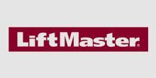 A red and white logo for liftmaster on a white background.