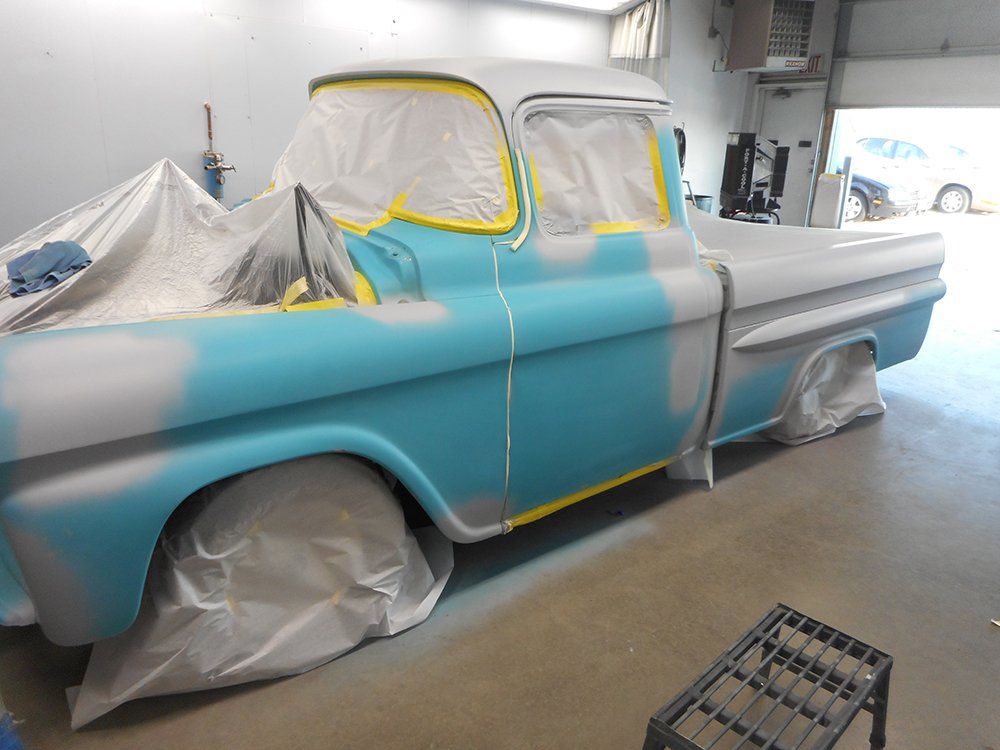 before image of a car before painting