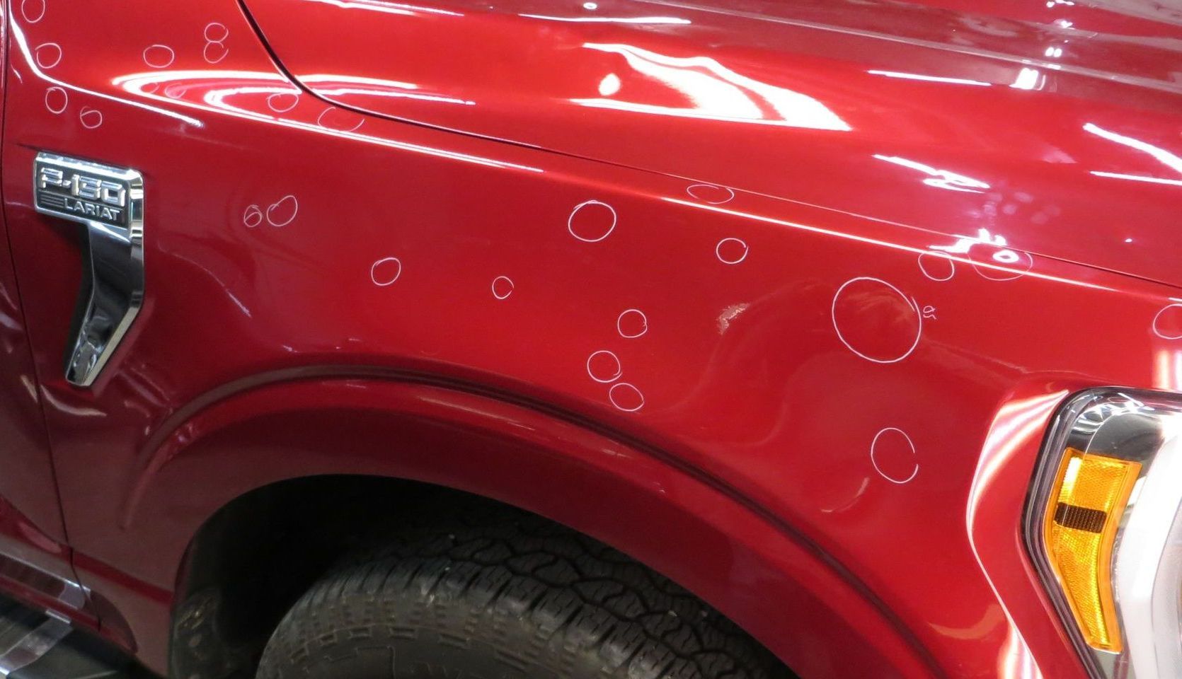 painted car due hail damage