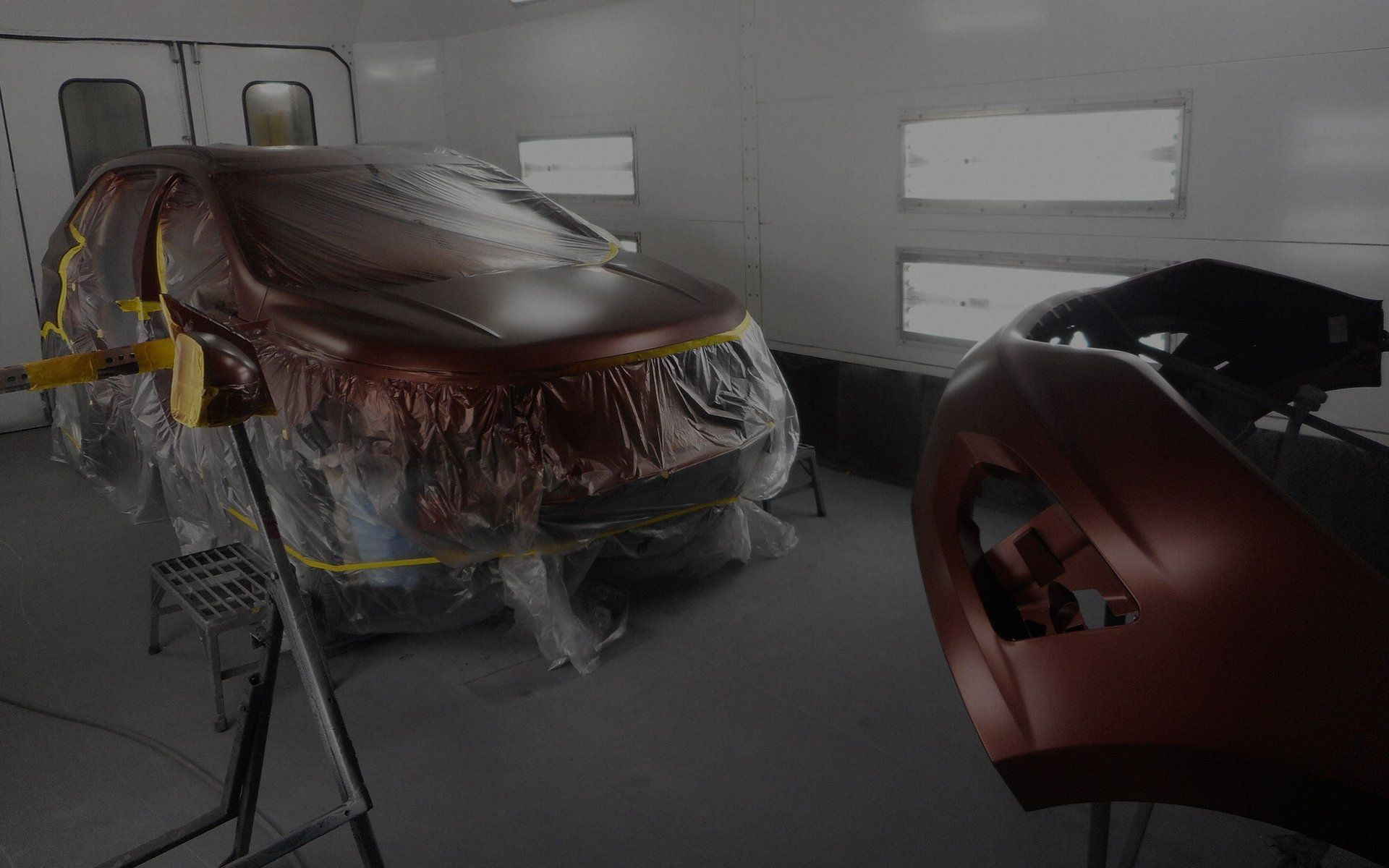 SUV being painted