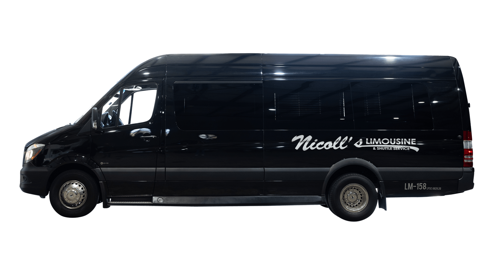 Nicoll's Limousine & Shuttle Service black shuttle vehicle - LM-158