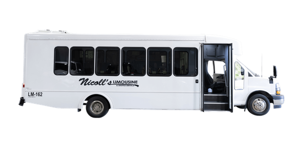 Nicoll's Limousine & Shuttle Service white shuttle vehicle - LM-162
