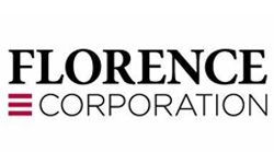 Florence Corporation logo in black and maroon text on a white background