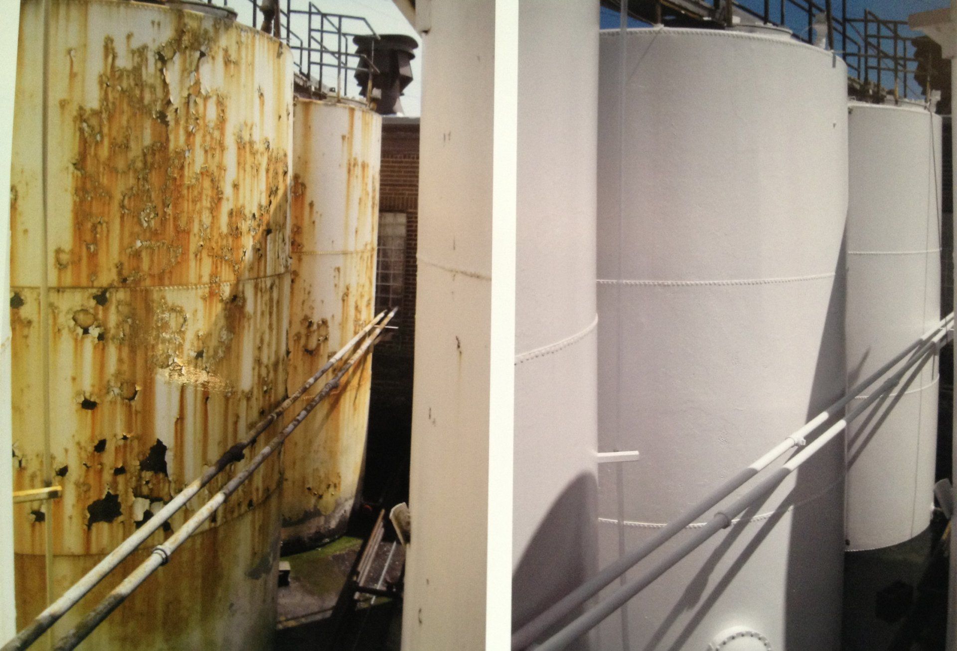 Tank before and after