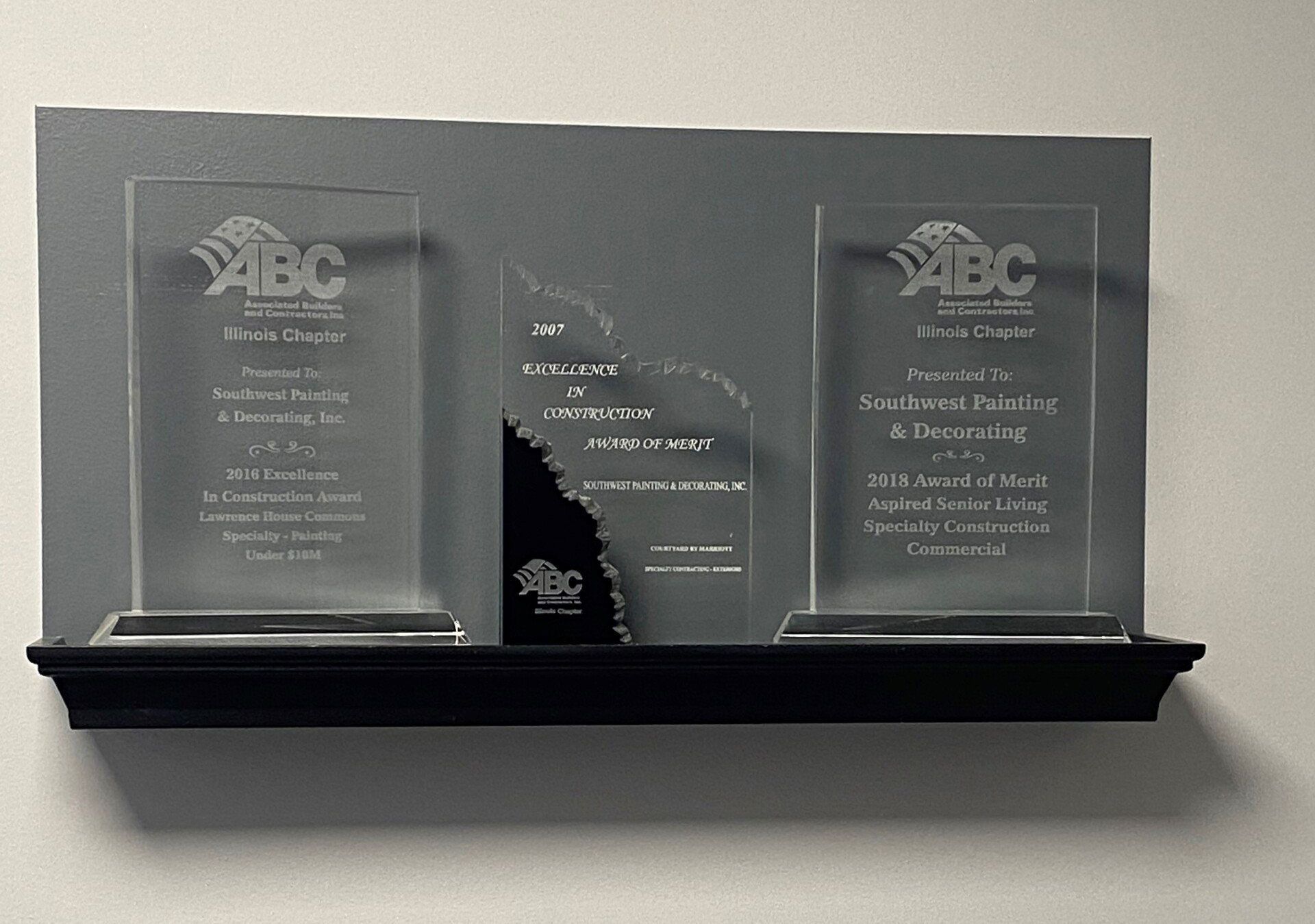 Southwest Coating Services - Awards 2016 EIC, 2007 and 2018 Award of Merit