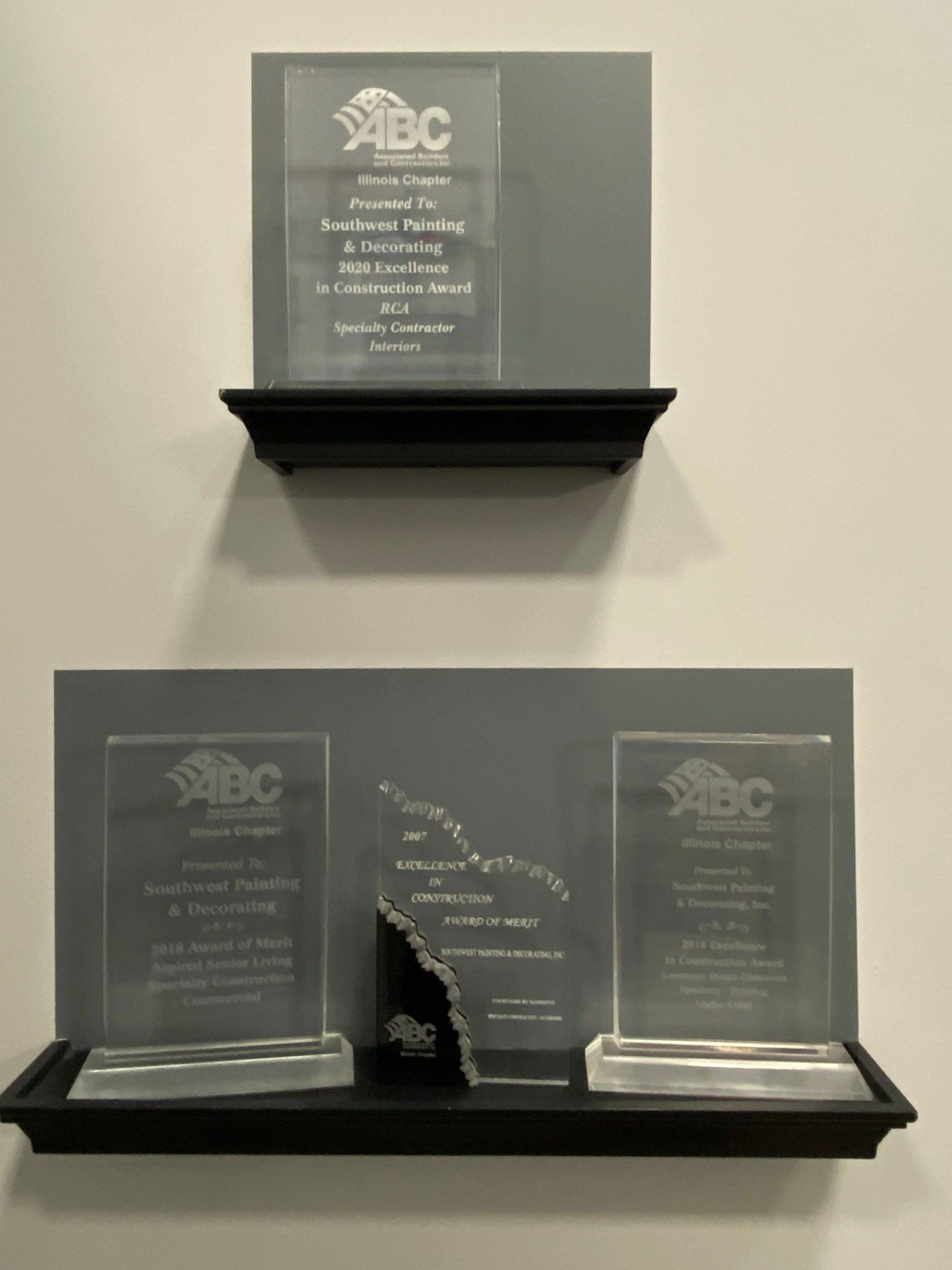 Southwest Coating Services - Awards 2020 and 2016 EIC, 2007 and 2018 Award of Merit