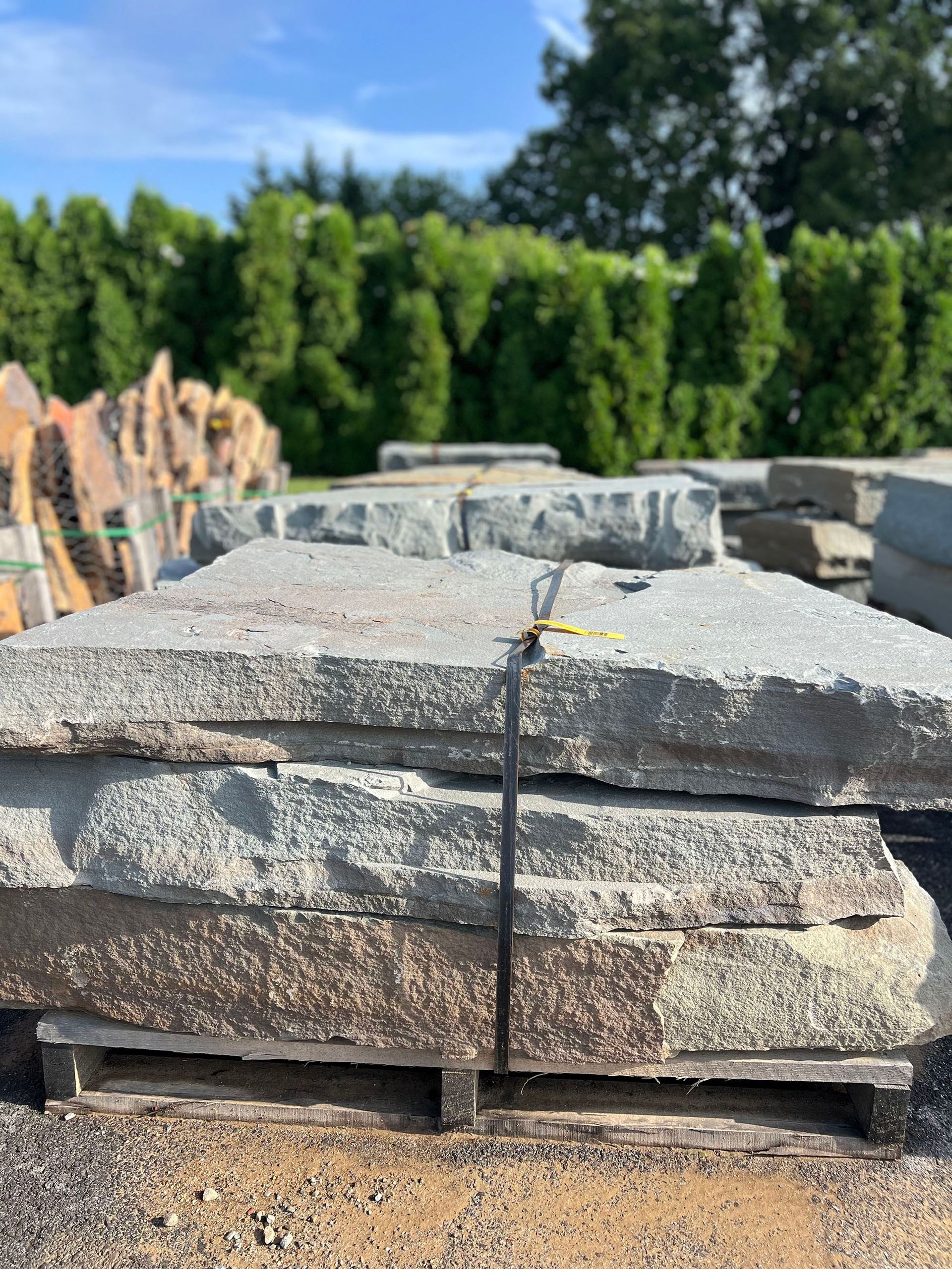 A pile of rocks sitting on top of a wooden pallet.