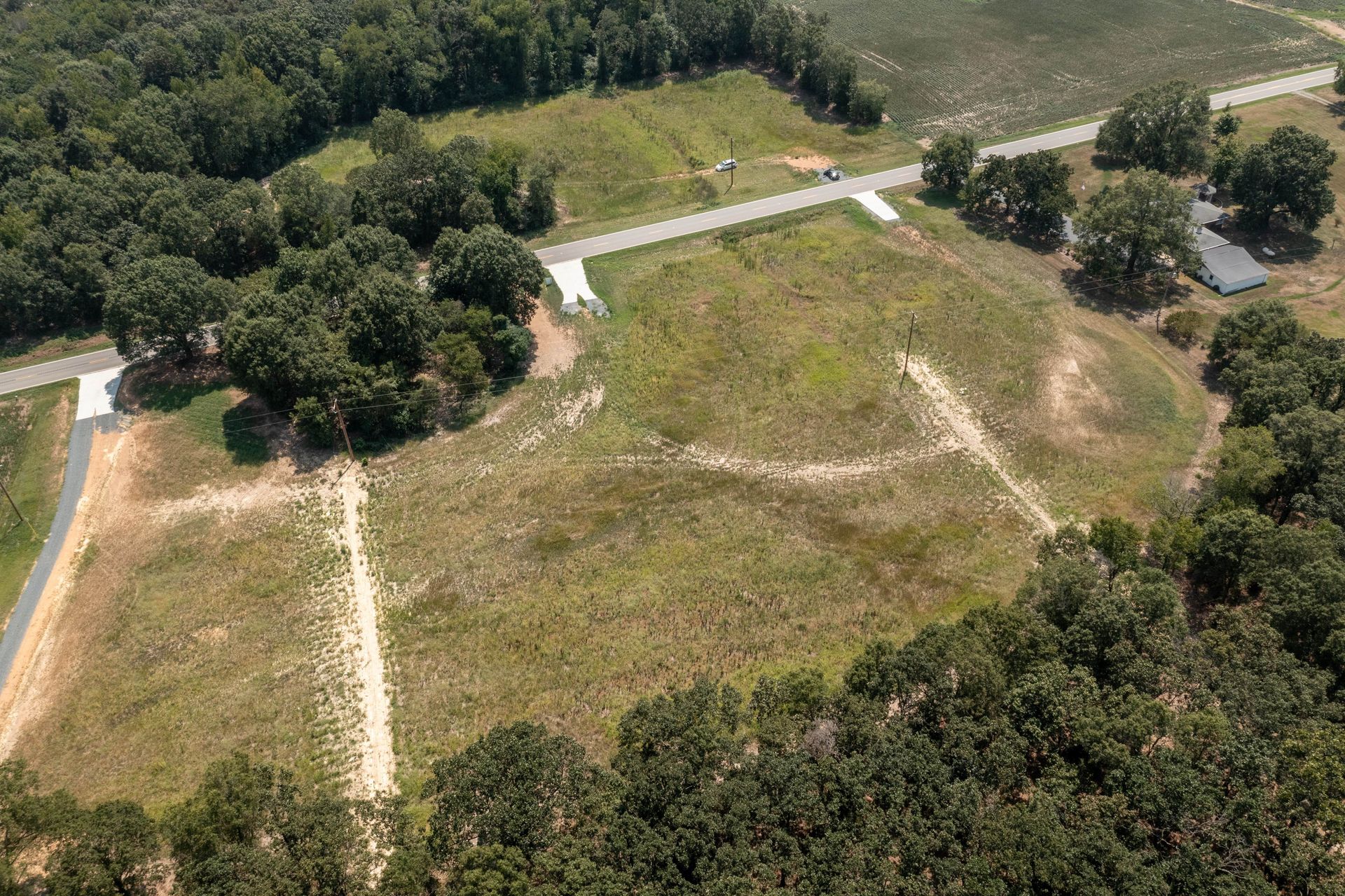 Hwy 218 drone shot south drives