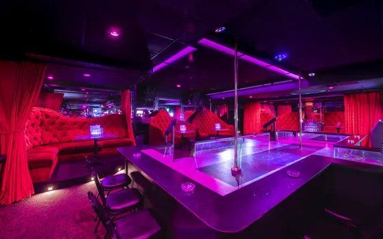 There is a pole in the middle of the room