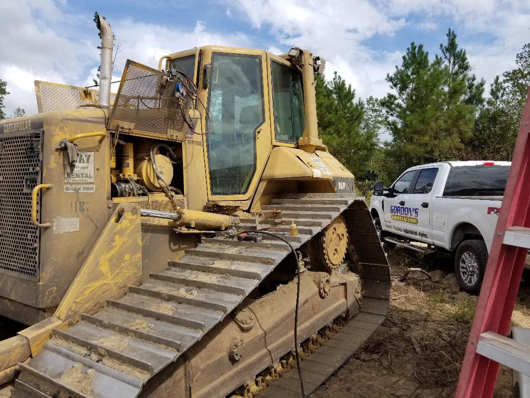 Mobile A/C service on tractor