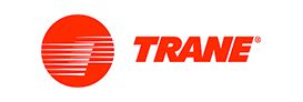 Trane logo: Red circle with lines, orange 