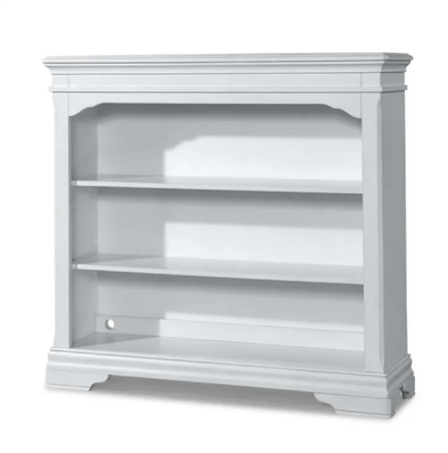 White bookshelf with three shelves.