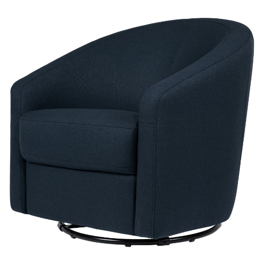 Dark blue swivel armchair.