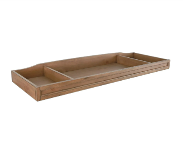 Wooden desk drawer with three compartments.