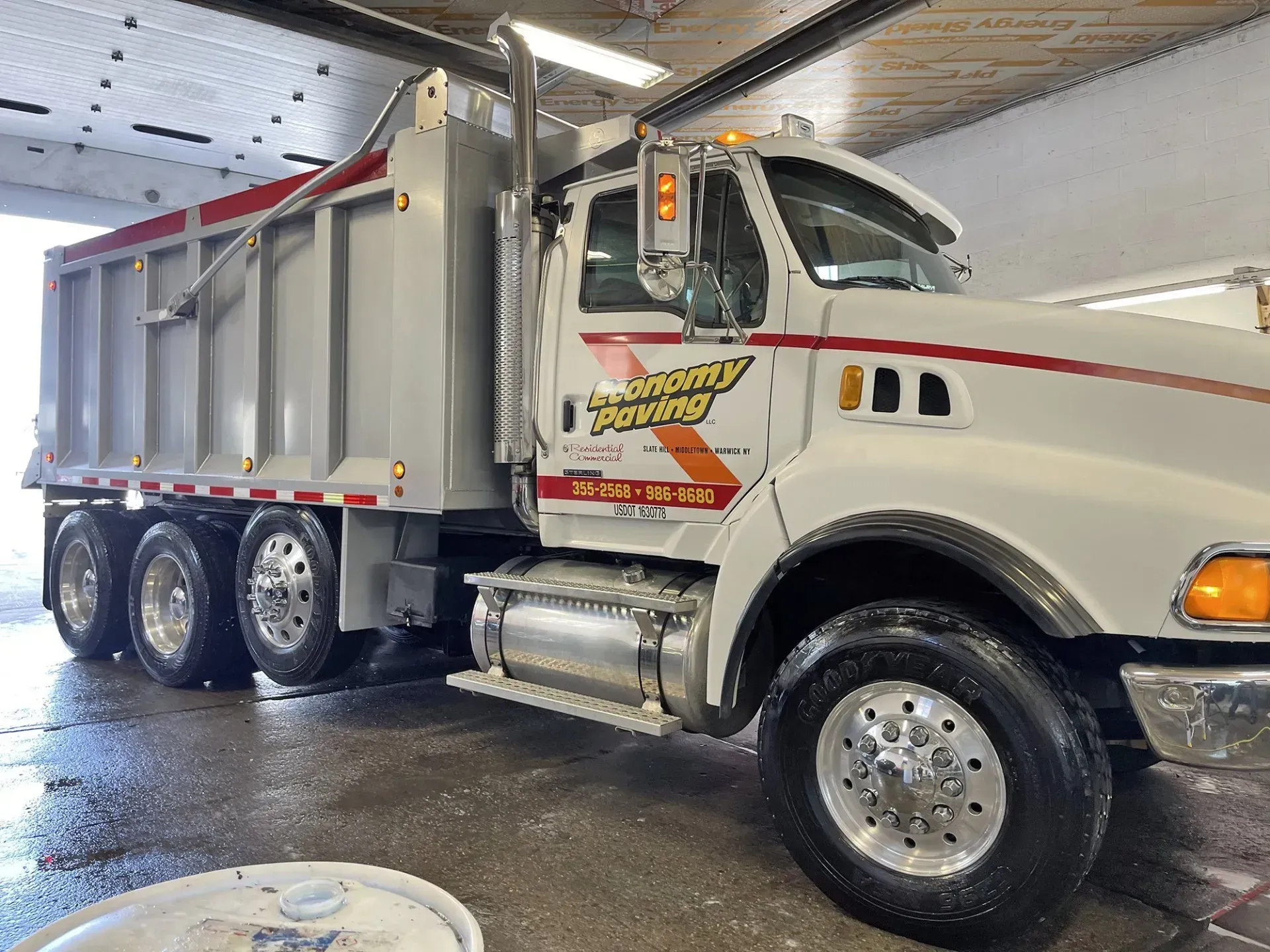 White dump truck with