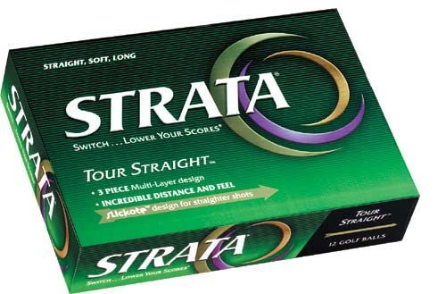 A box of strata tour straight golf balls on a white background.