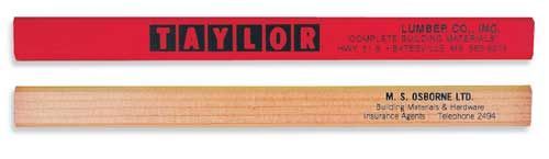 A red taylor pencil is next to a wooden pencil