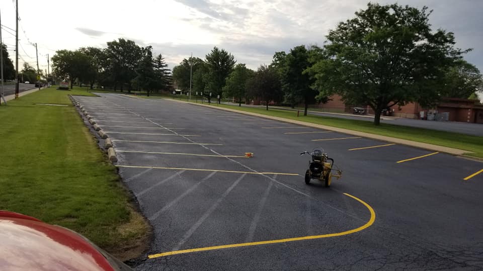 Parking lot stripping