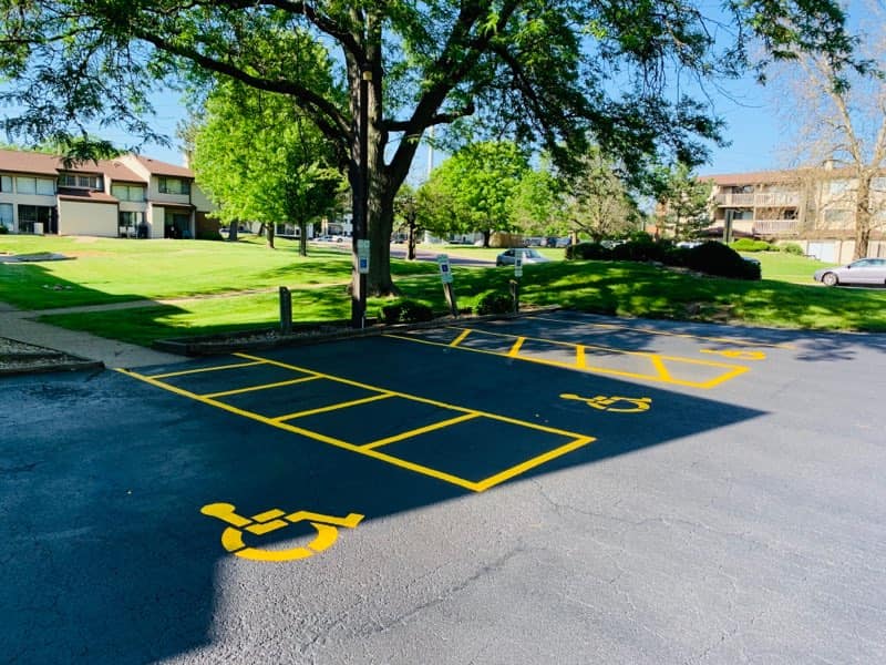 Parking lot stripping