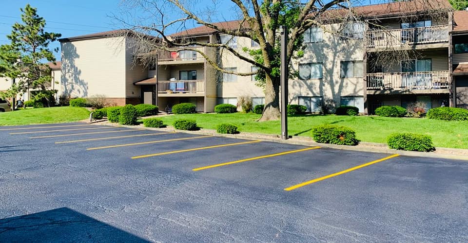 Parking lot stripping