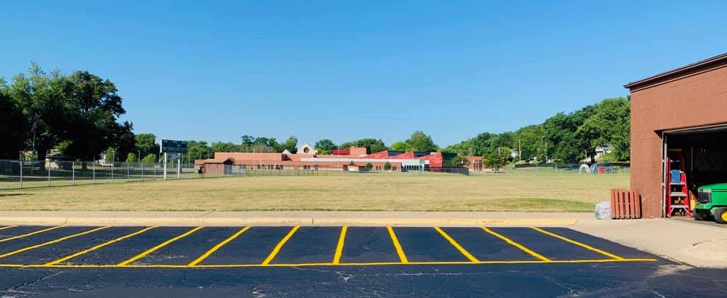 Parking lot stripping