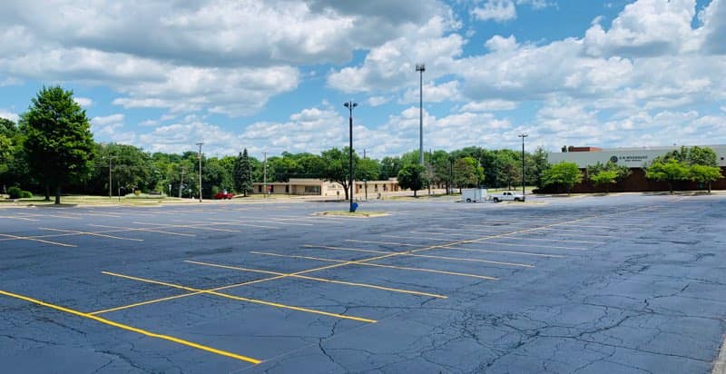 Parking lot stripping