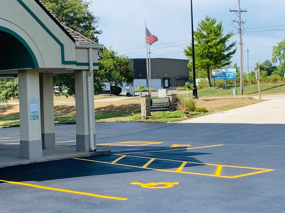 Parking lot stripping