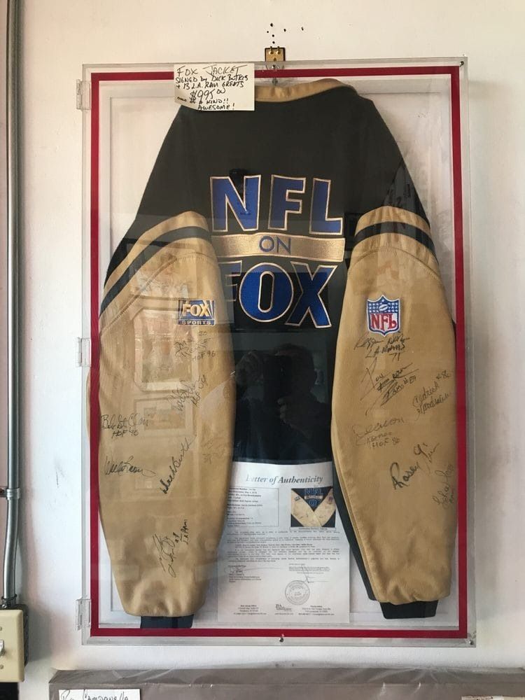 A framed, autographed 