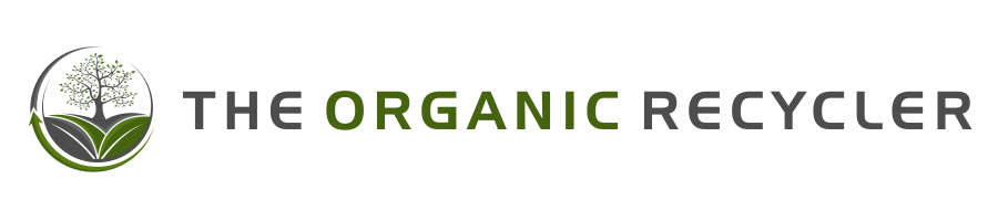 A logo for the organic recycler with a tree in the middle.