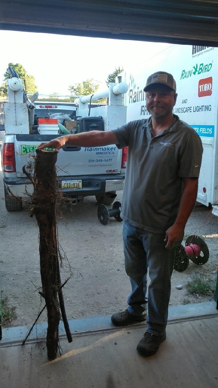 A man is standing in a garage holding a large piece of wood.