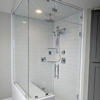 Euro Showers With Transom by Glass Crafters of Utah #1