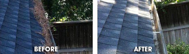 BEFORE AND AFTER gutter photo