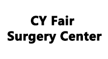 CY Fair Surgery Center logo. Black text on white background.