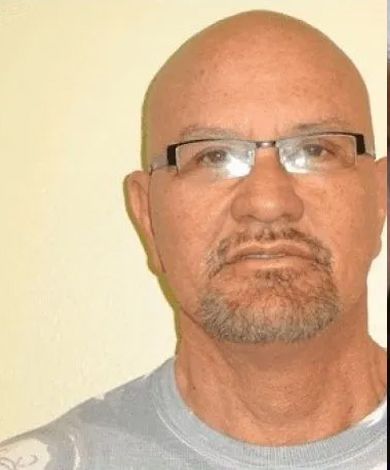 Bald man with glasses and goatee, wearing a gray shirt, looking at the camera.