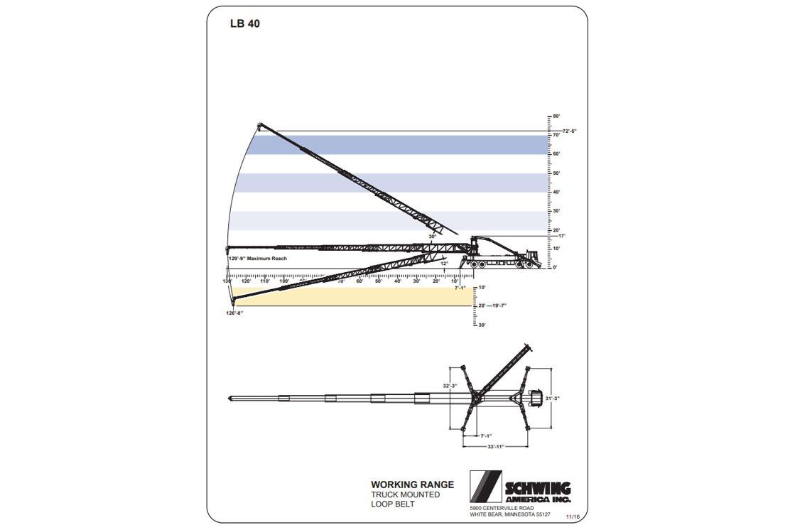 A black and white drawing of a crane on a white background.