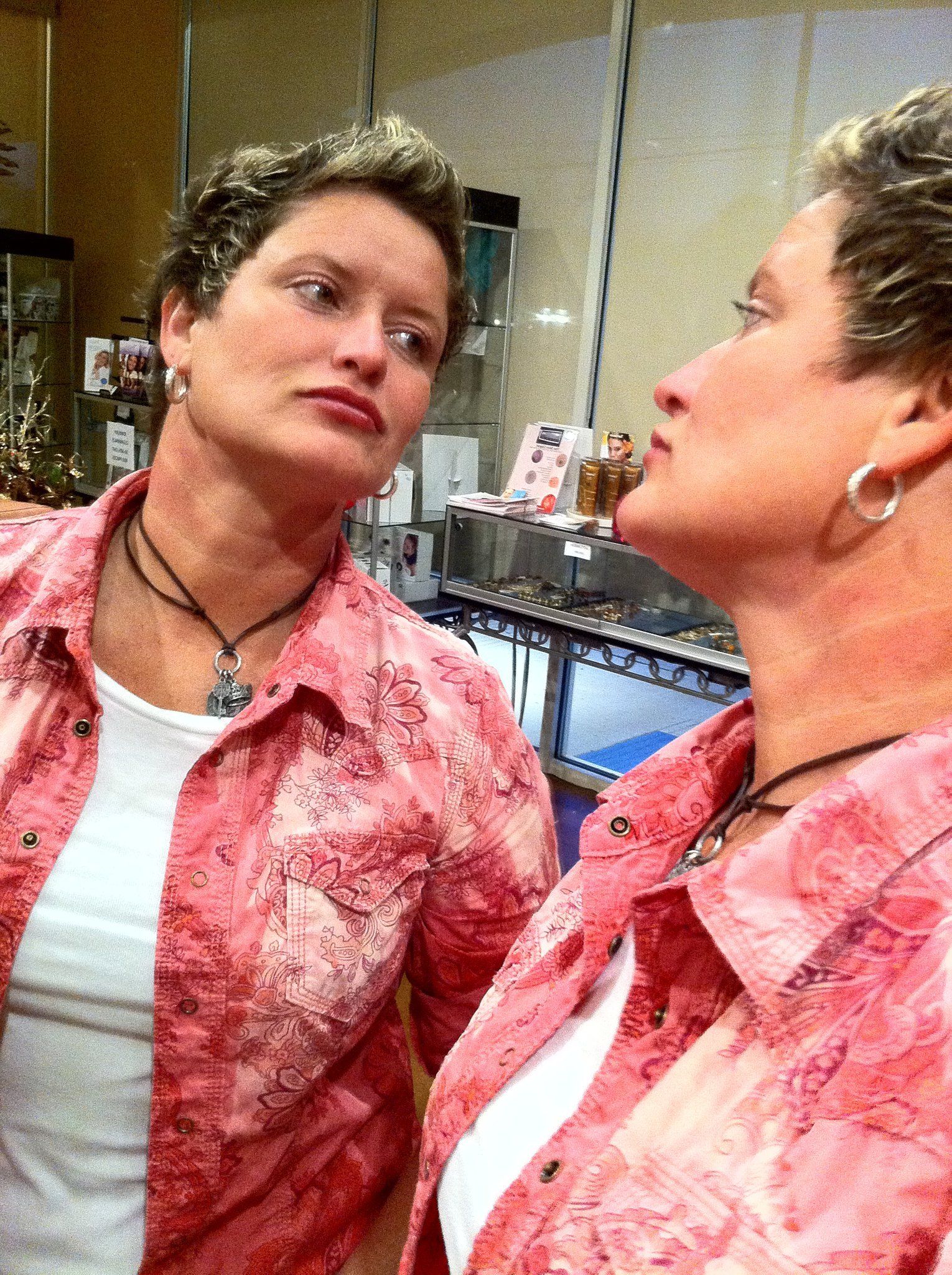 Looking at the mirror