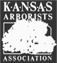 Kansas Arborists Association logo with a tree graphic and black, white, and red text
