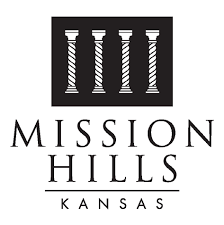 Mission Hills, Kansas logo with four white columns on a black square above the city name