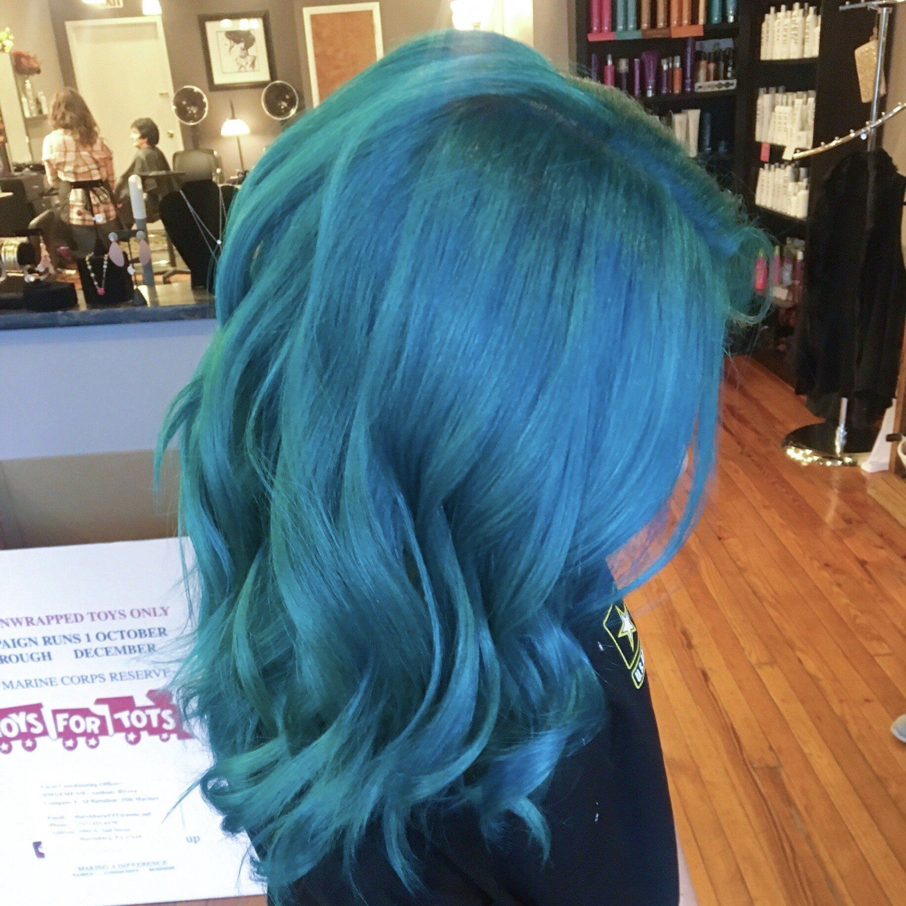 Vibrant blue hair