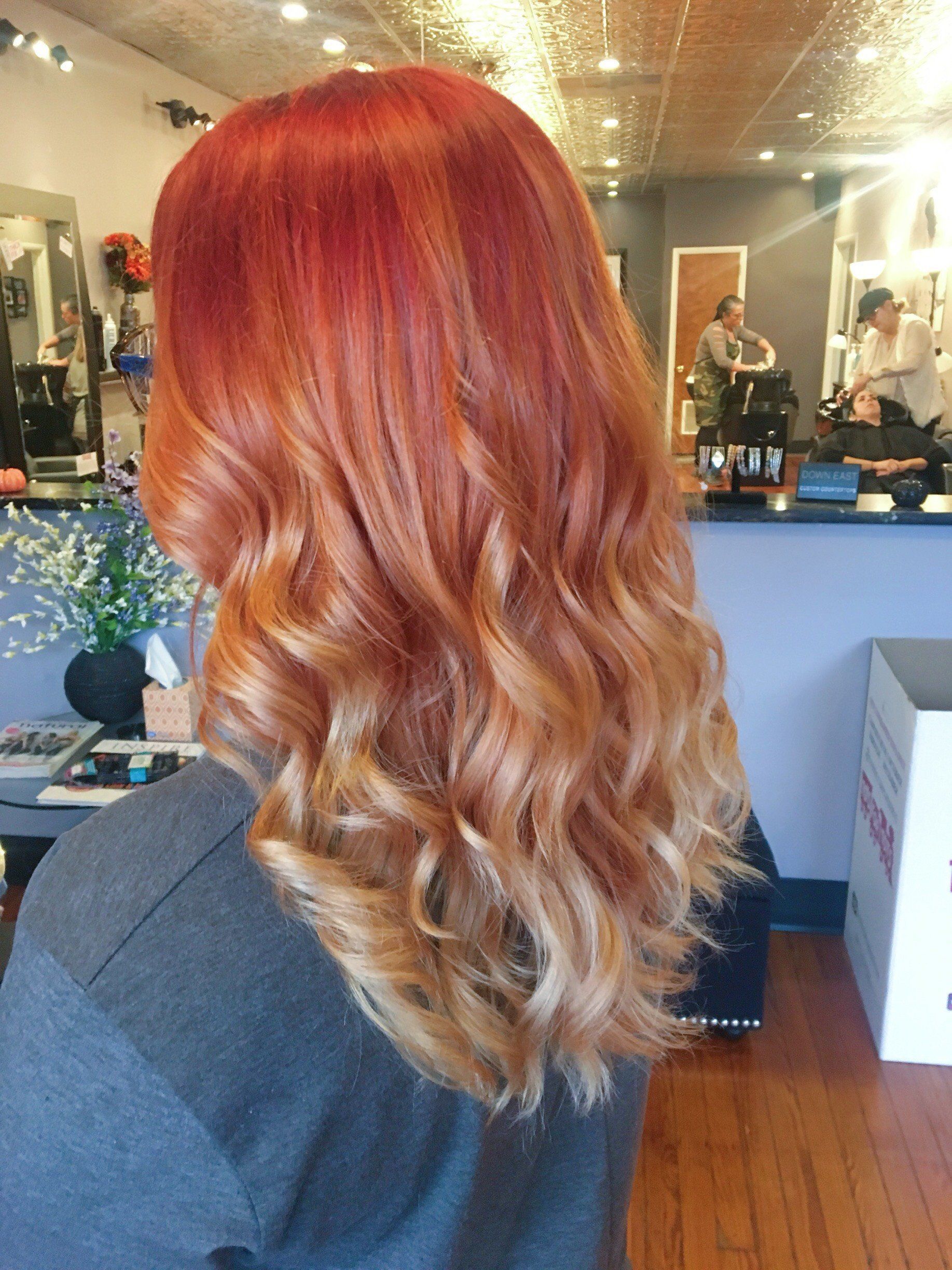Red hair ombre