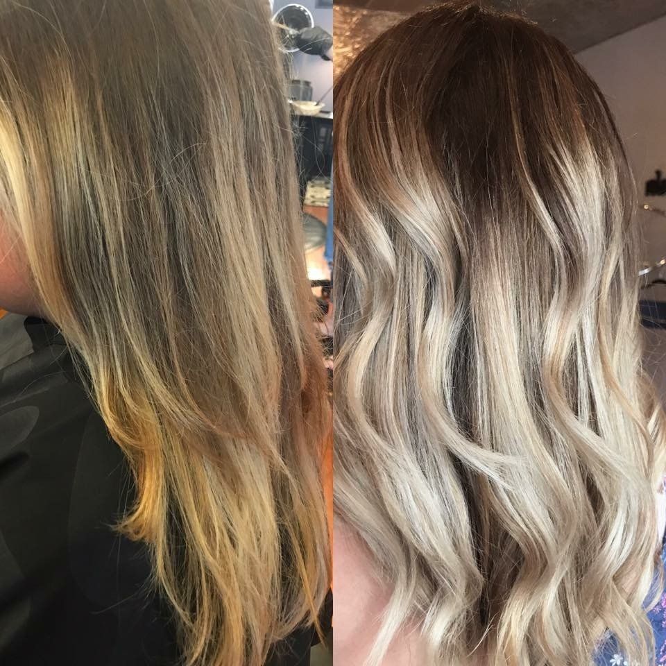 Before and after styled  hair